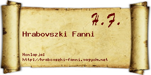 Hrabovszki Fanni névjegykártya