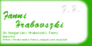 fanni hrabovszki business card